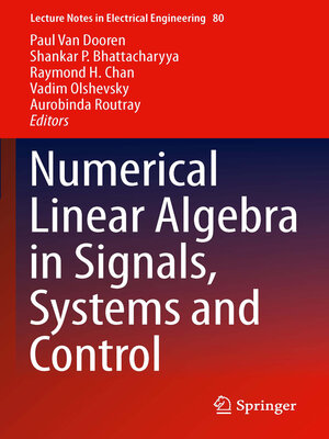 cover image of Numerical Linear Algebra in Signals, Systems and Control